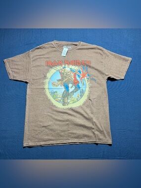 100% Cotton Size 0X/1X NWT Global Merchandising Services Iron Maiden Graphic T-S